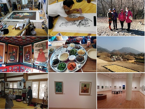 韓国日韓美術交流展見学と水墨画学習の旅