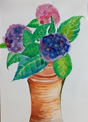 水彩画「紫陽花」